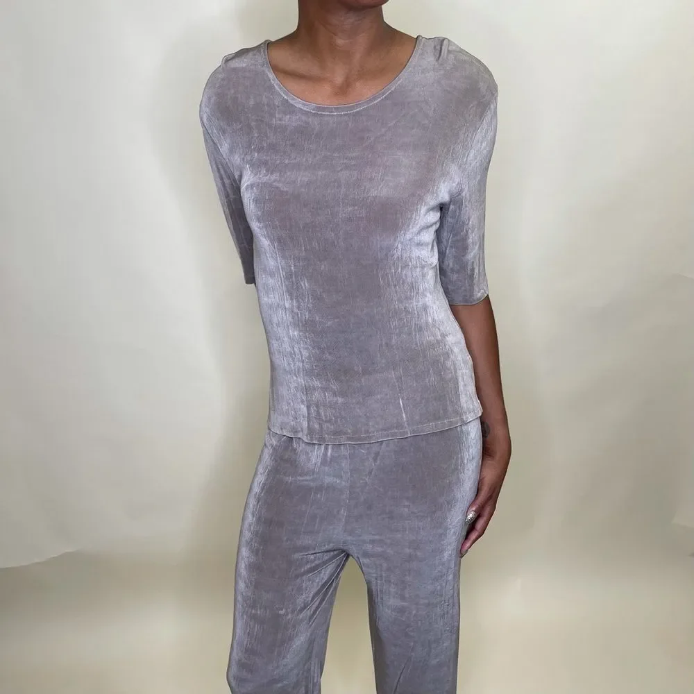 Vintage 90s Taupe matching stretchy set sz med - Picture 1 of 4